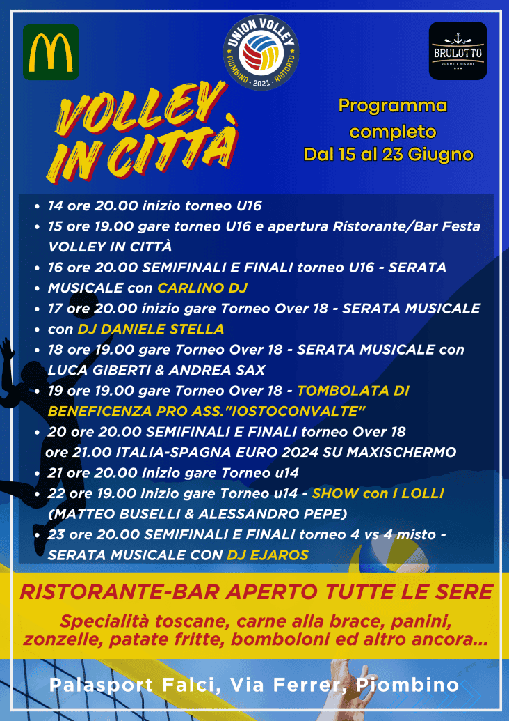 programma volley in città piombino