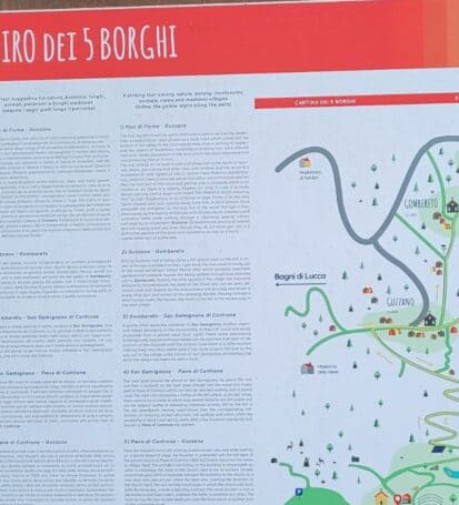 Mappa illustrativa del Giro dei 5 Borghi nella Val di Lima